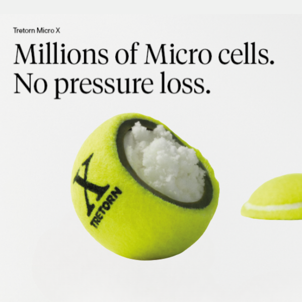 Tretorn Micro-X-tennisballen (geel/wit tweekleurig – 72 ballen)