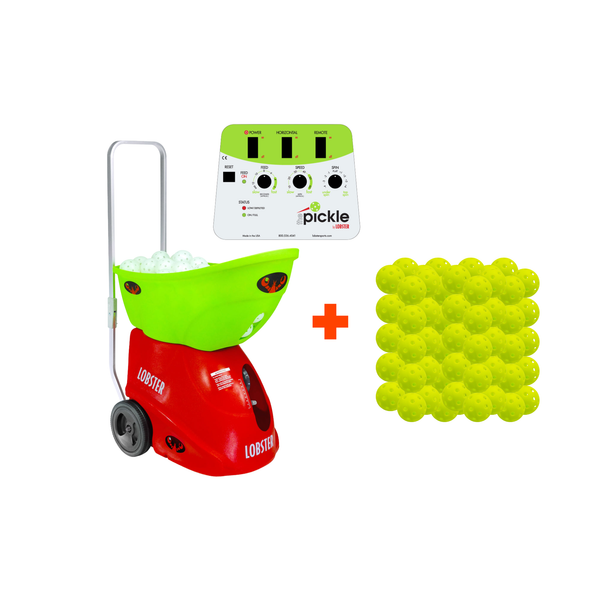 Pickle mit 2-Funktionen-Fernbedienung + Lobster Pickleball, grün, 100 Stück